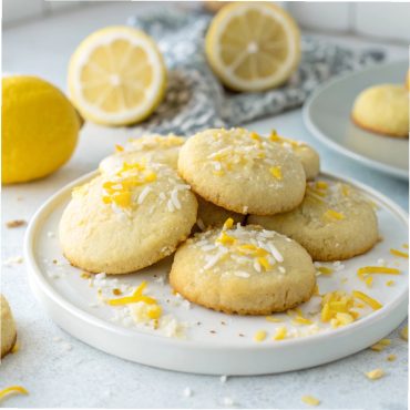 Lemon Coconut Drop Shortbread Cookies