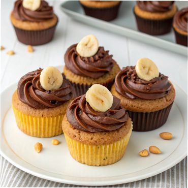 Banana Cupcakes with Chocolate Peanut Butter Frosting