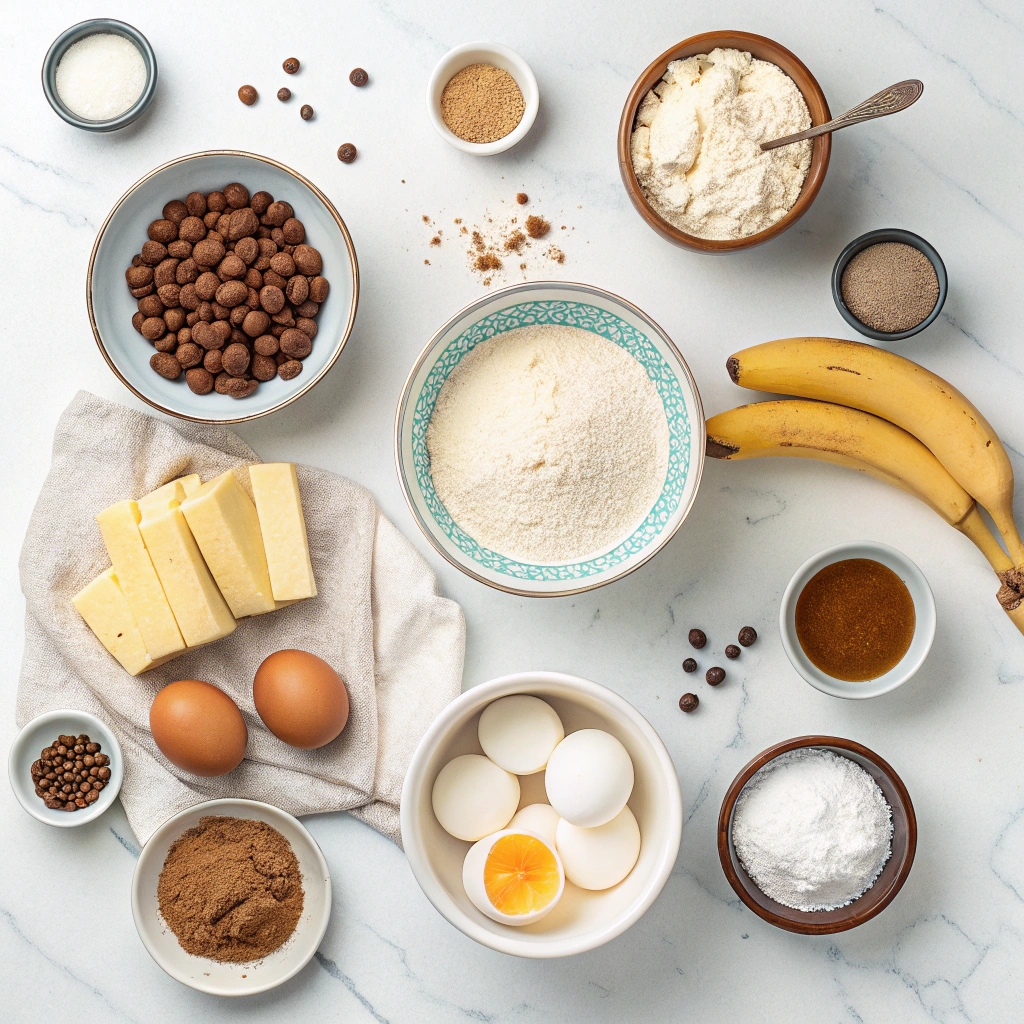 Banana Cupcakes with Chocolate Peanut Butter Frosting Ingredients