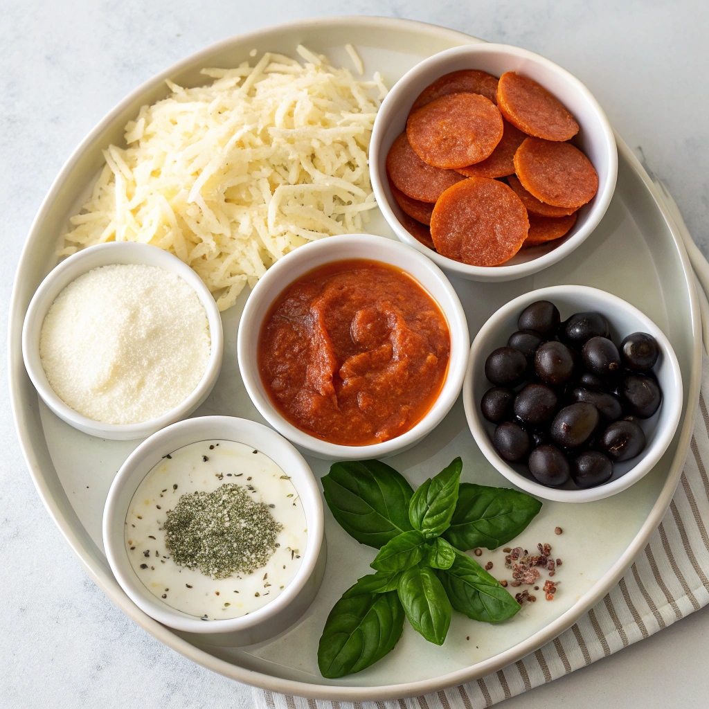 My Favorite Pepperoni Pizza Dip Ingredients